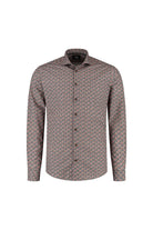 Overhemd Blumfontain cirkelprint bruin