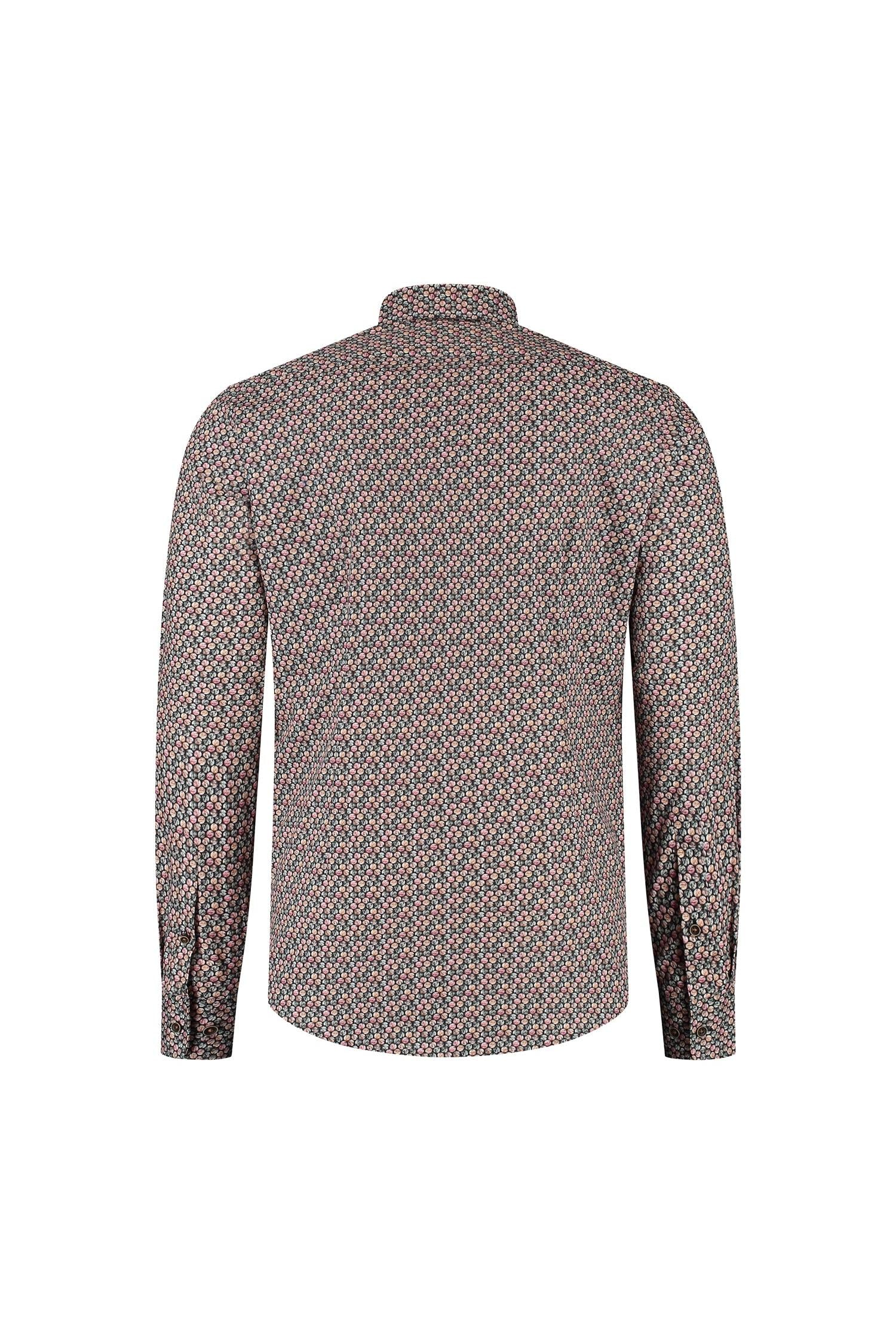 Overhemd Blumfontain cirkelprint bruin