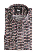 Overhemd Blumfontain cirkelprint bruin