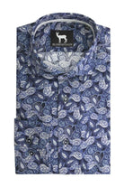 Overhemd Blumfontain paisleyprint blauw