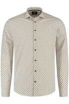 Overhemd Blumfontain retroprint groen-brique