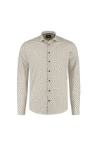 Overhemd Blumfontain retroprint groen-brique