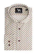 Overhemd Blumfontain retroprint groen-brique