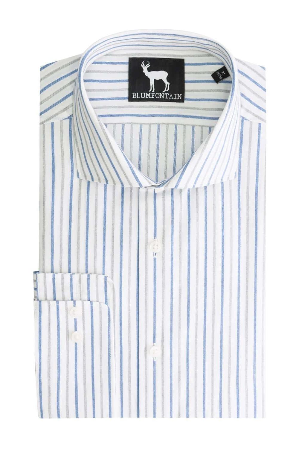 Overhemd Blumfontain streep grijsblauw