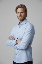 Overhemd Blumfontain structuur blauw