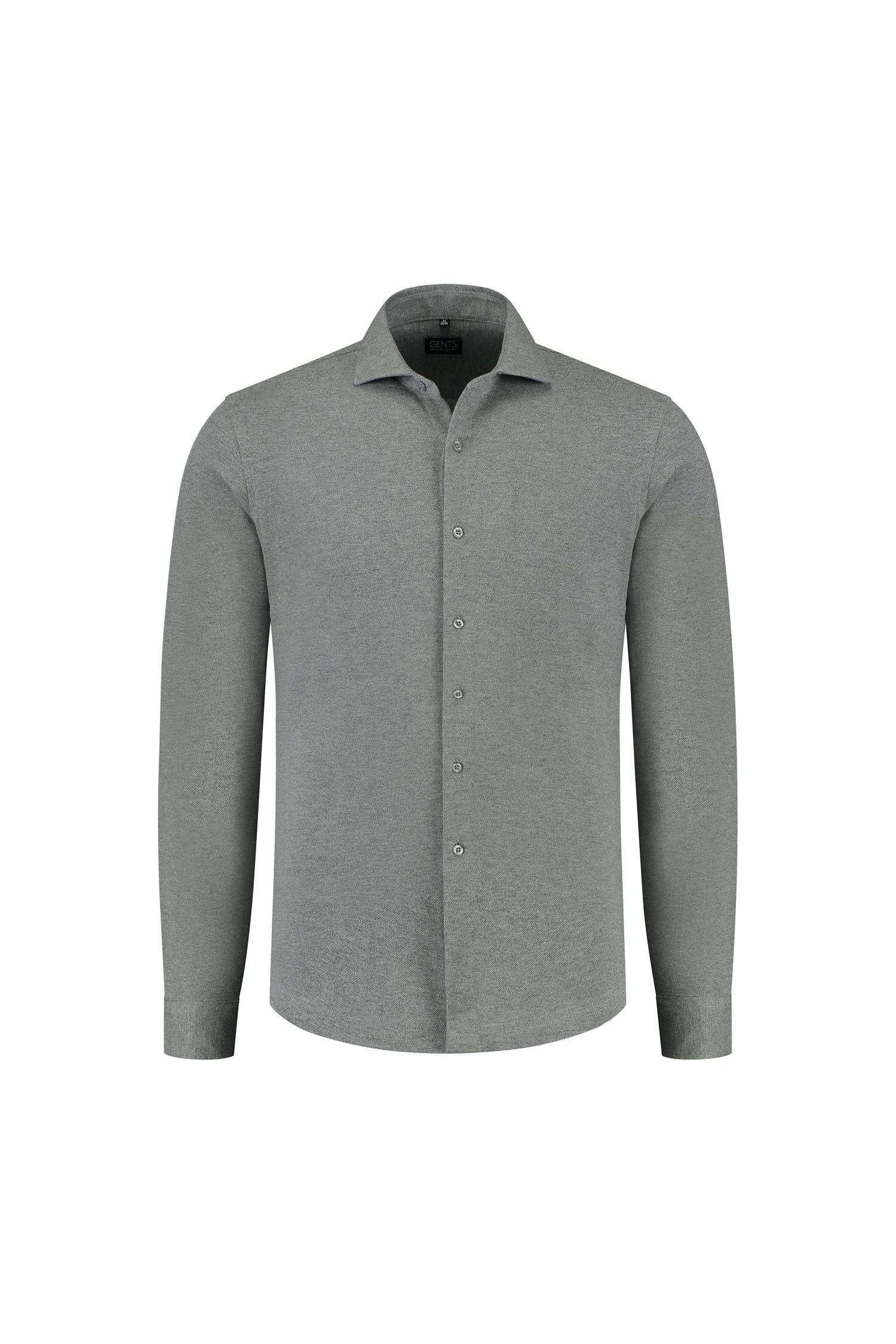 Overhemd pique grijs