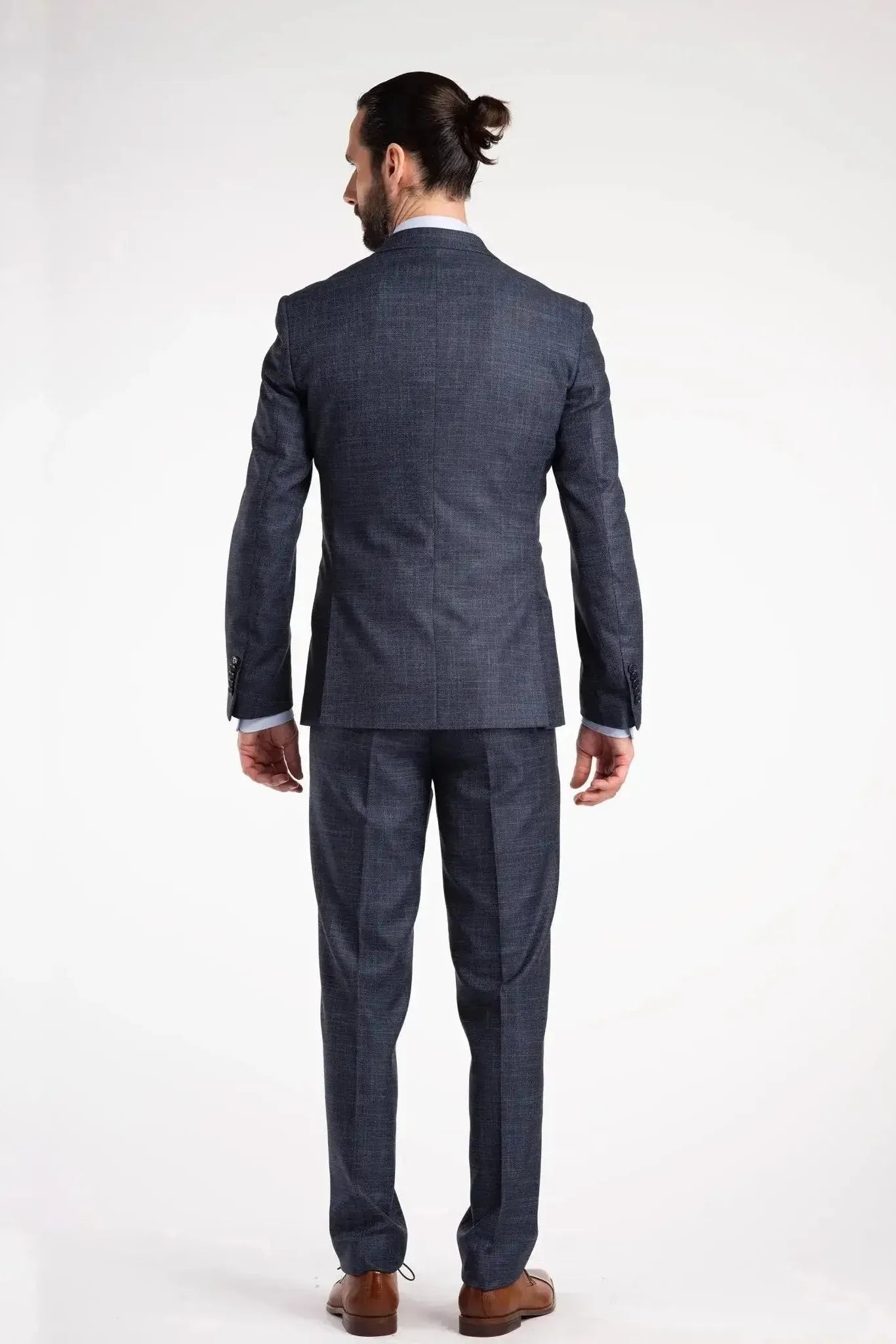 Pak 2-delig birdseye structuur blauw