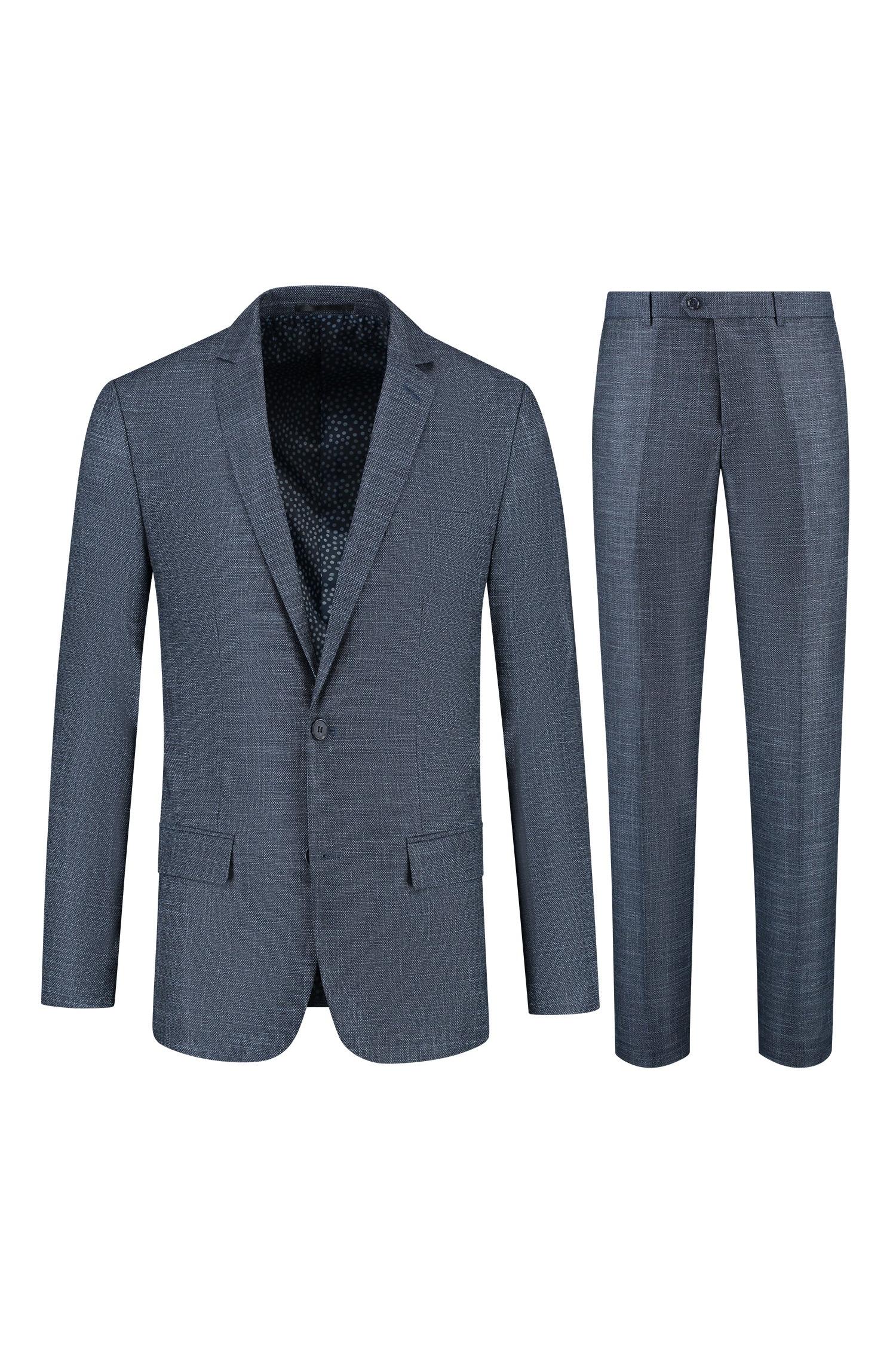 Pak 2-delig birdseye structuur blauw