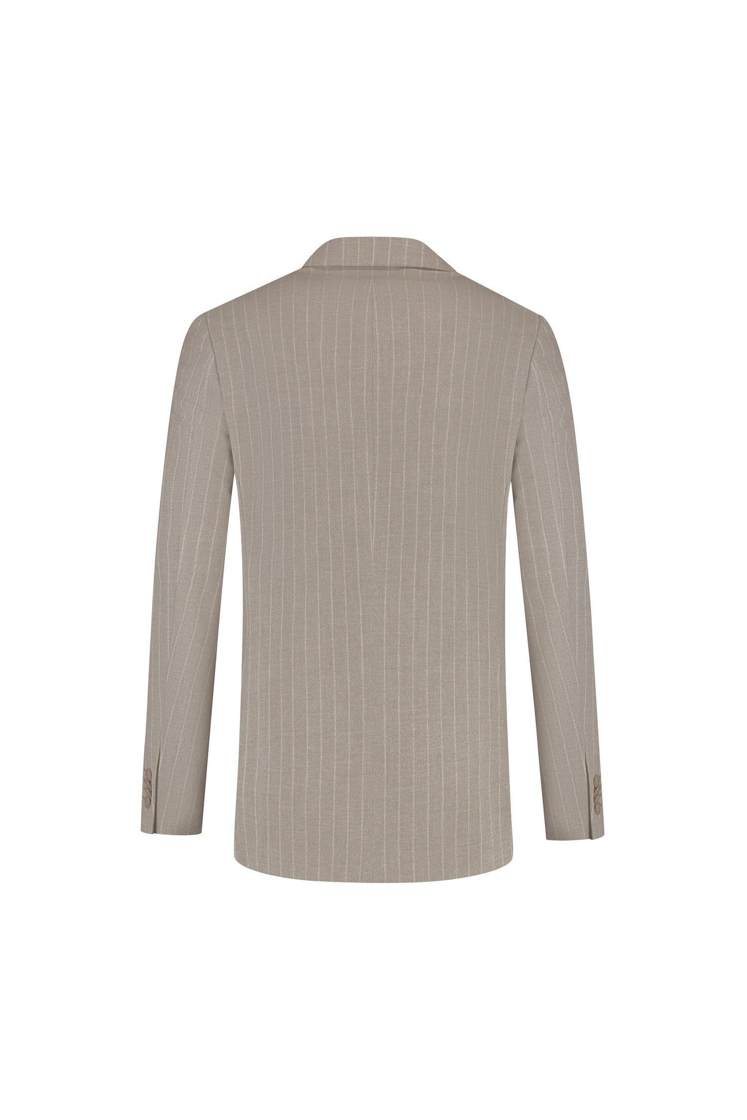 Pak 2-rij streep grijsbruin