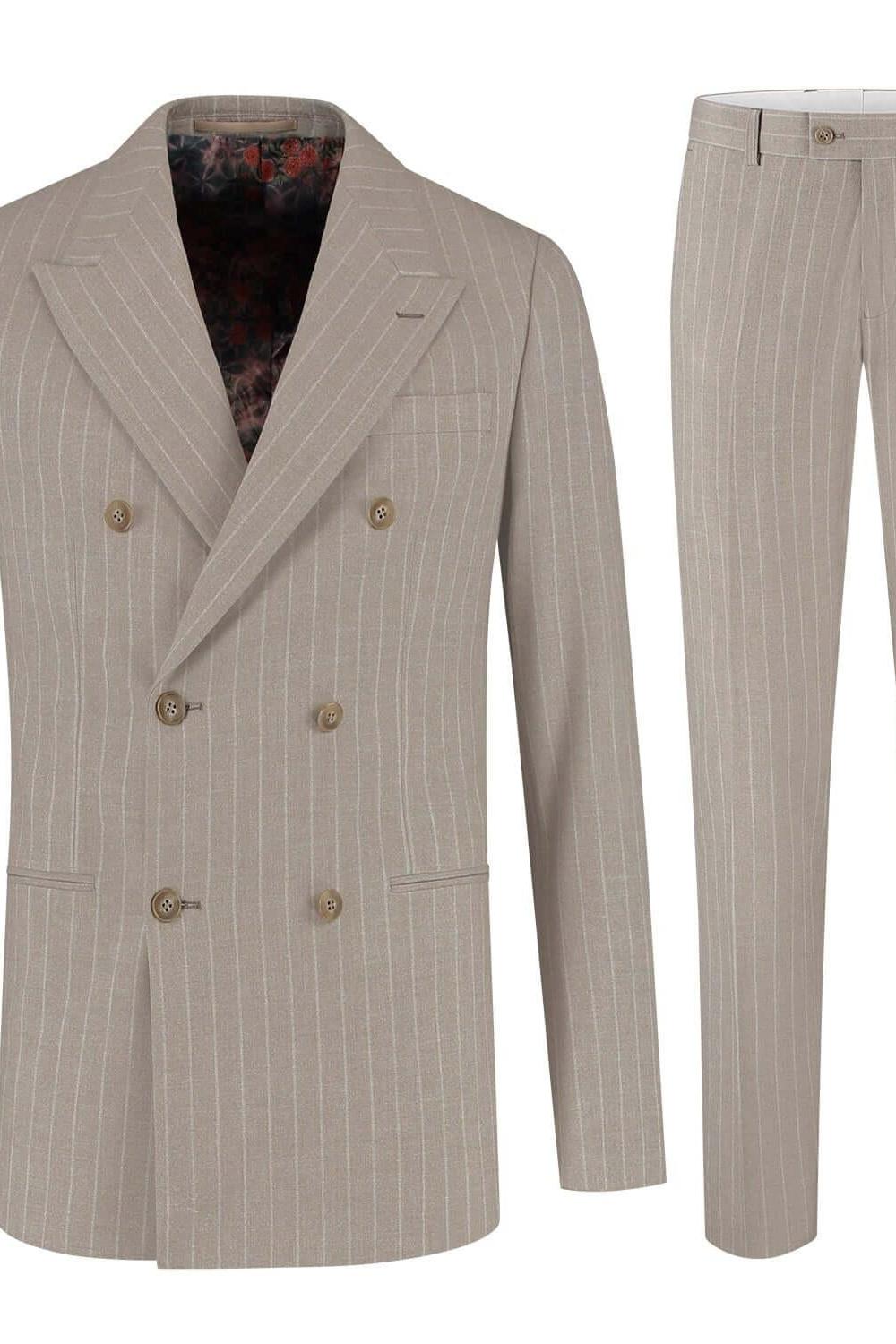 Pak 2-rij streep grijsbruin