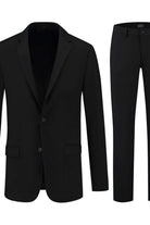 Pak comfort stretch zwart met blazer en broek, biedt bewegingsvrijheid en ademend comfort.