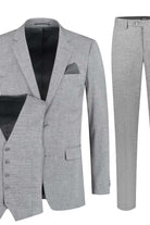 Pak linnenlook grijs 3-delig