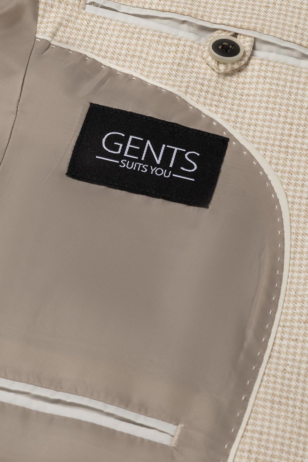 Pak pied-de-poule linnen-katoen beige