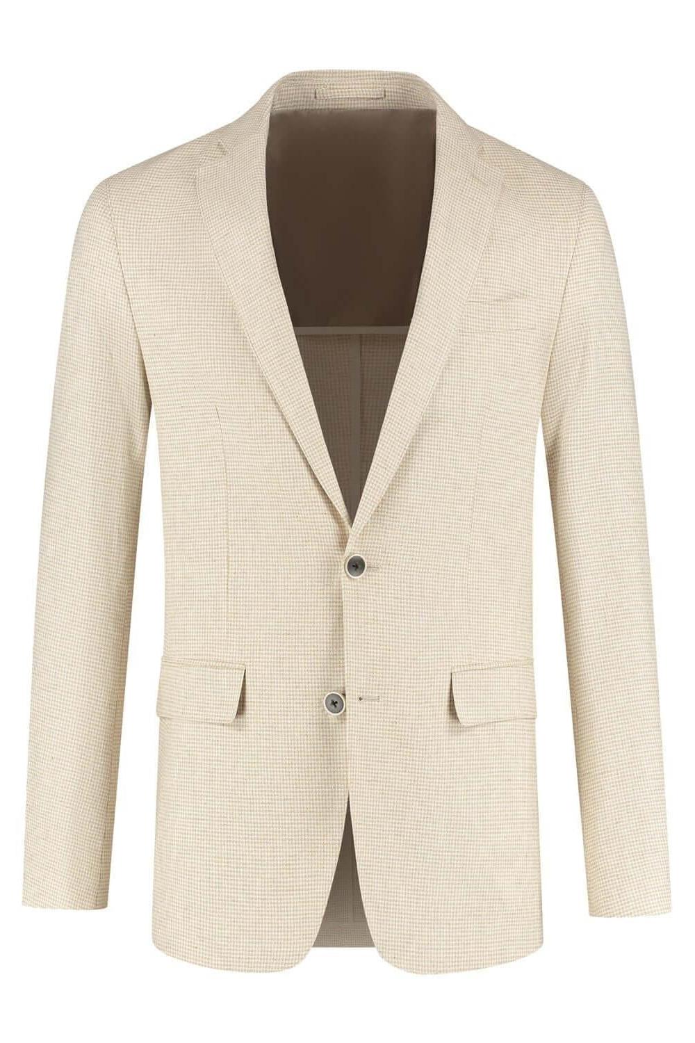 Pak pied-de-poule linnen-katoen beige