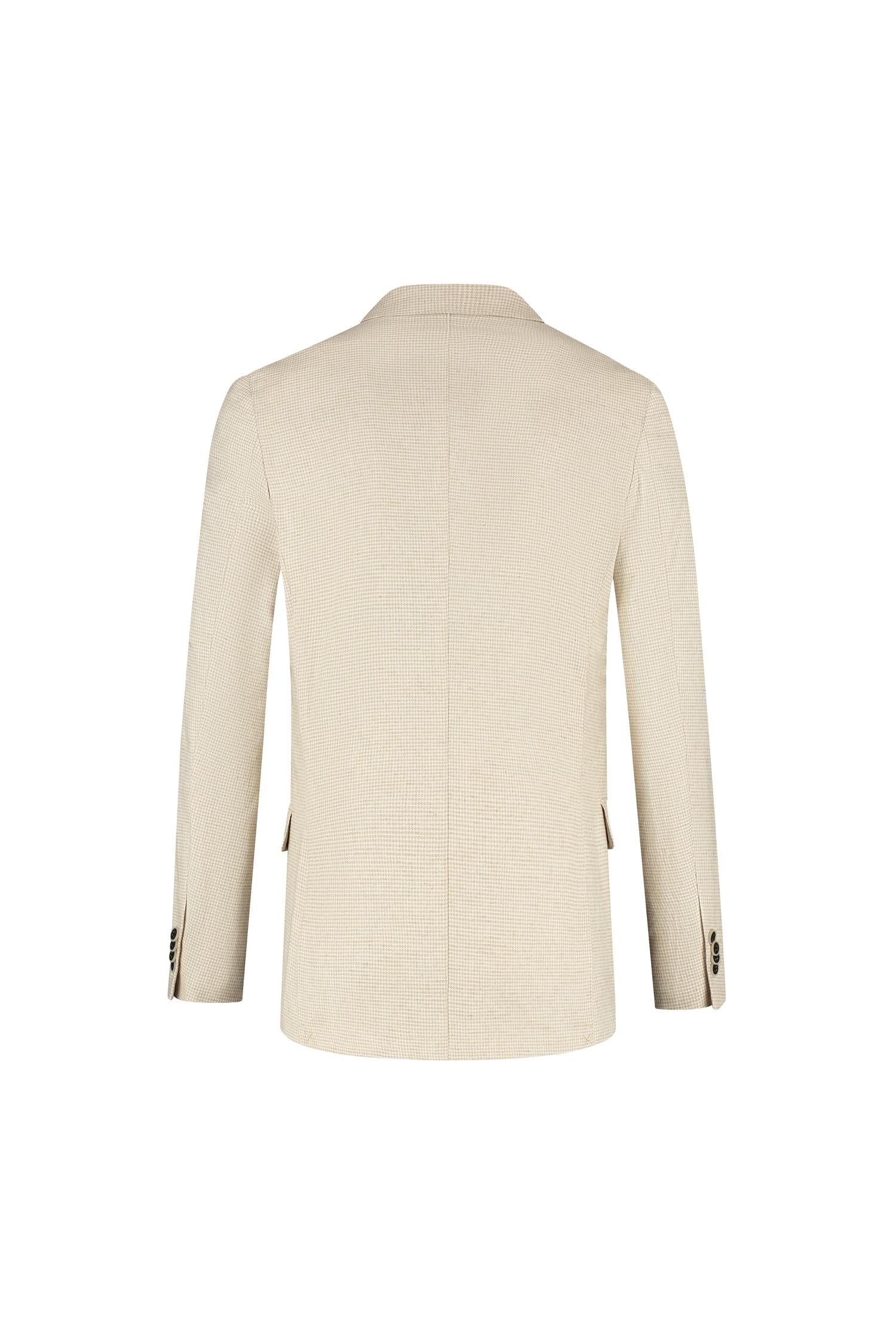 Pak pied-de-poule linnen-katoen beige