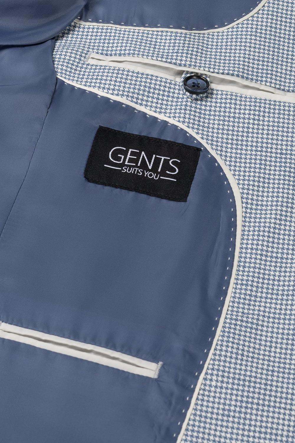 Pak pied-de-poule linnen-katoen blauw