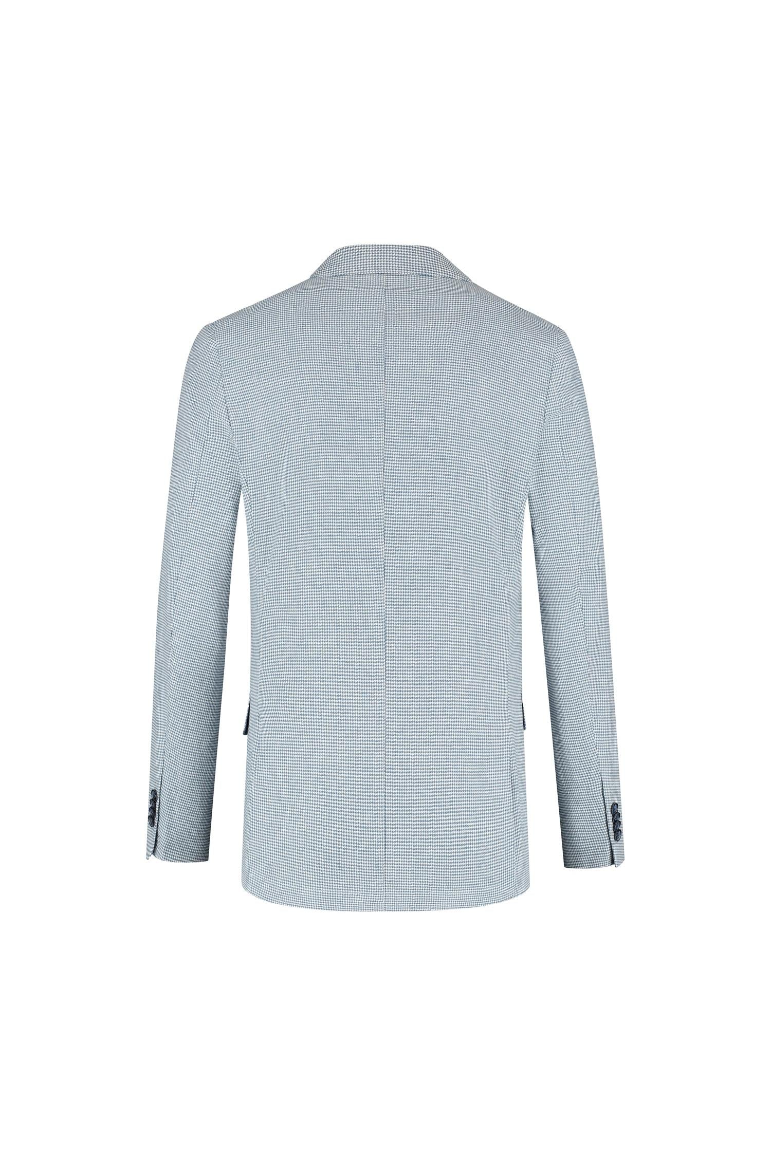 Pak pied-de-poule linnen-katoen blauw