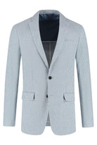 Pak pied-de-poule linnen-katoen blauw