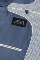 Pak pied-de-poule linnen-katoen blauw