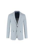 Pak pied-de-poule linnen-katoen blauw