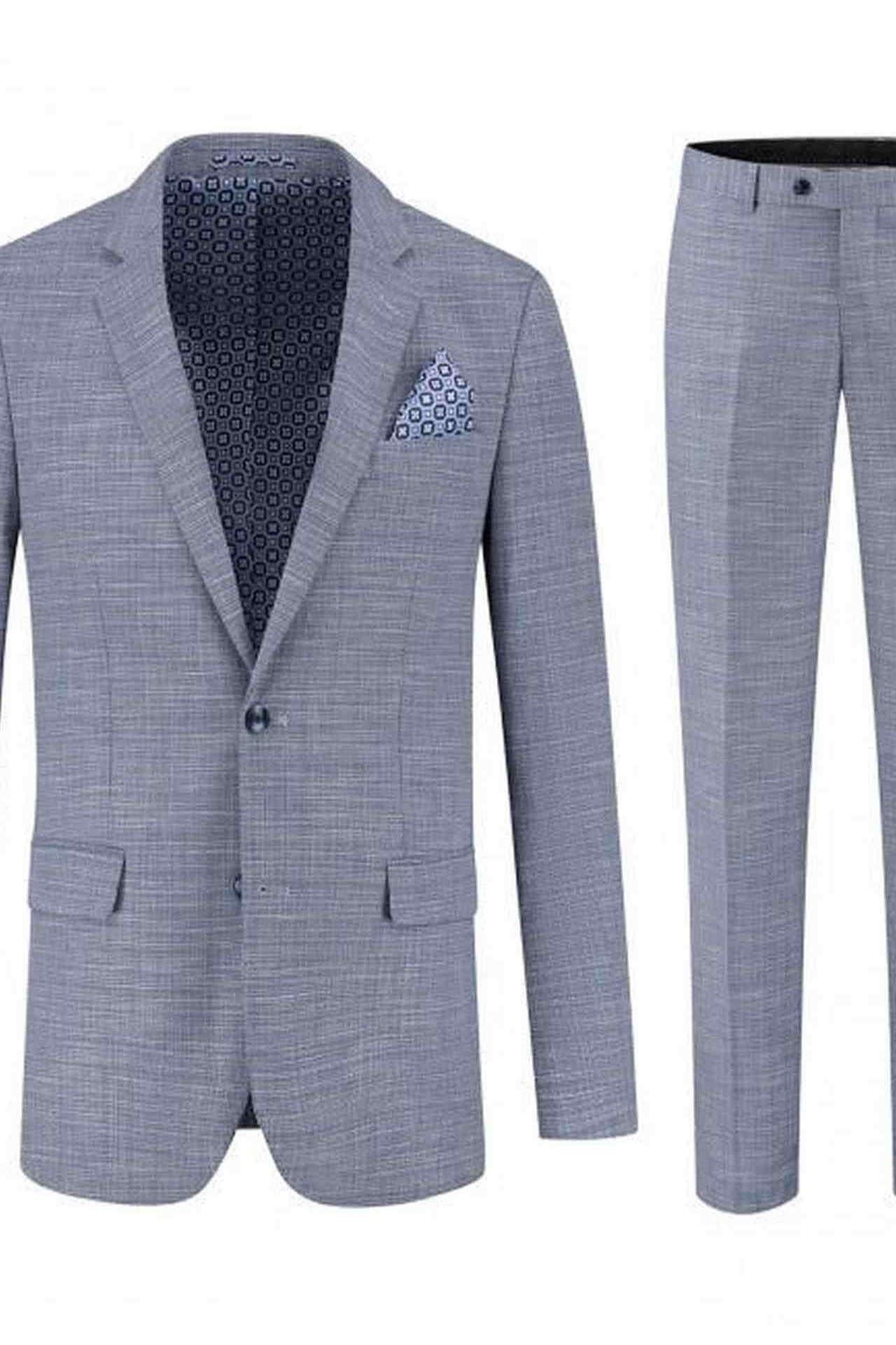 Pak structuur steenblauw 2-delig