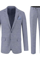 Pak structuur steenblauw 2-delig