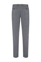 Pak wol tweed streep grijsblauw herenbroek met ademend wol-tweed ontwerp.