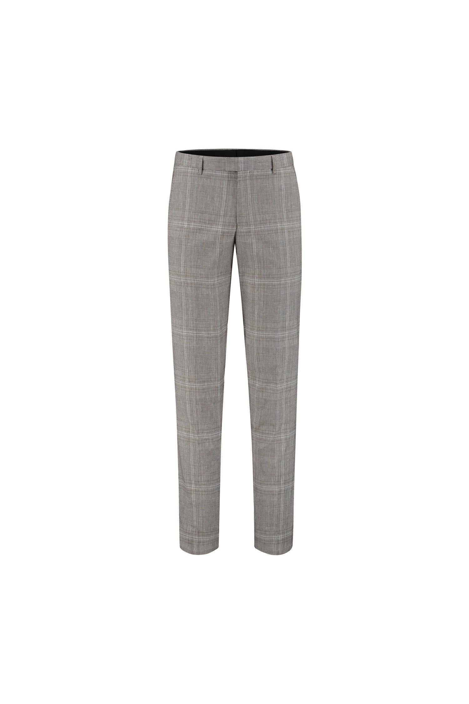 Pantalon ruit grijsbruin
