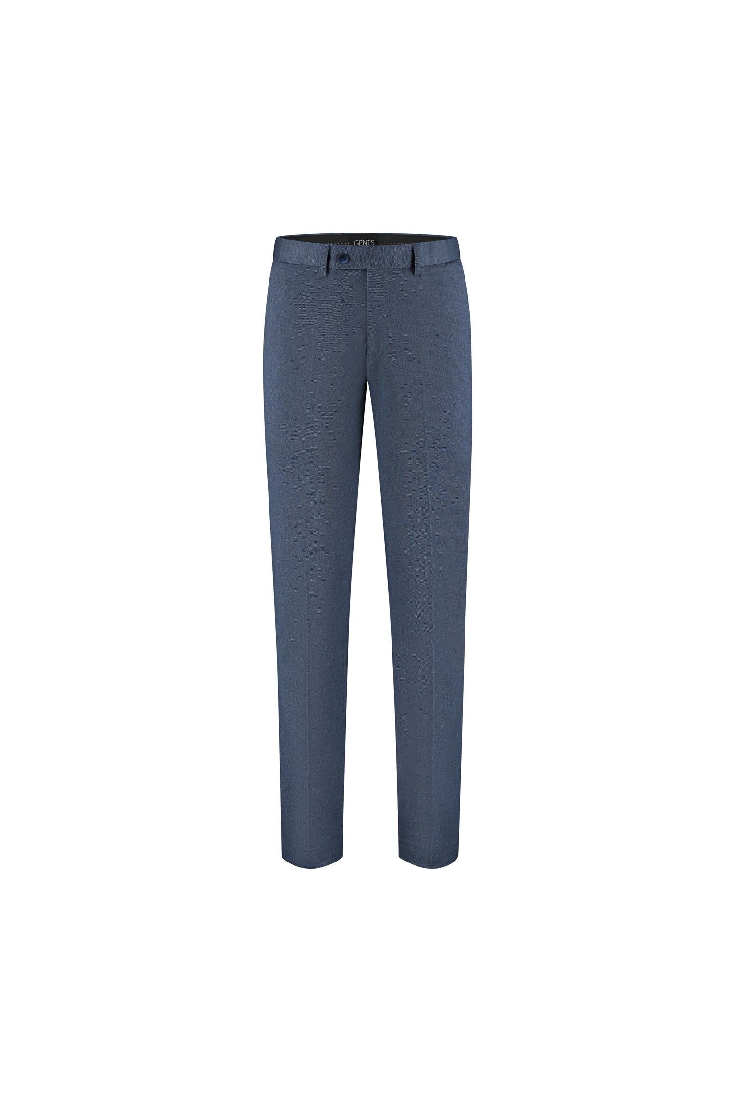 Pantalon stretch birdseye blauw