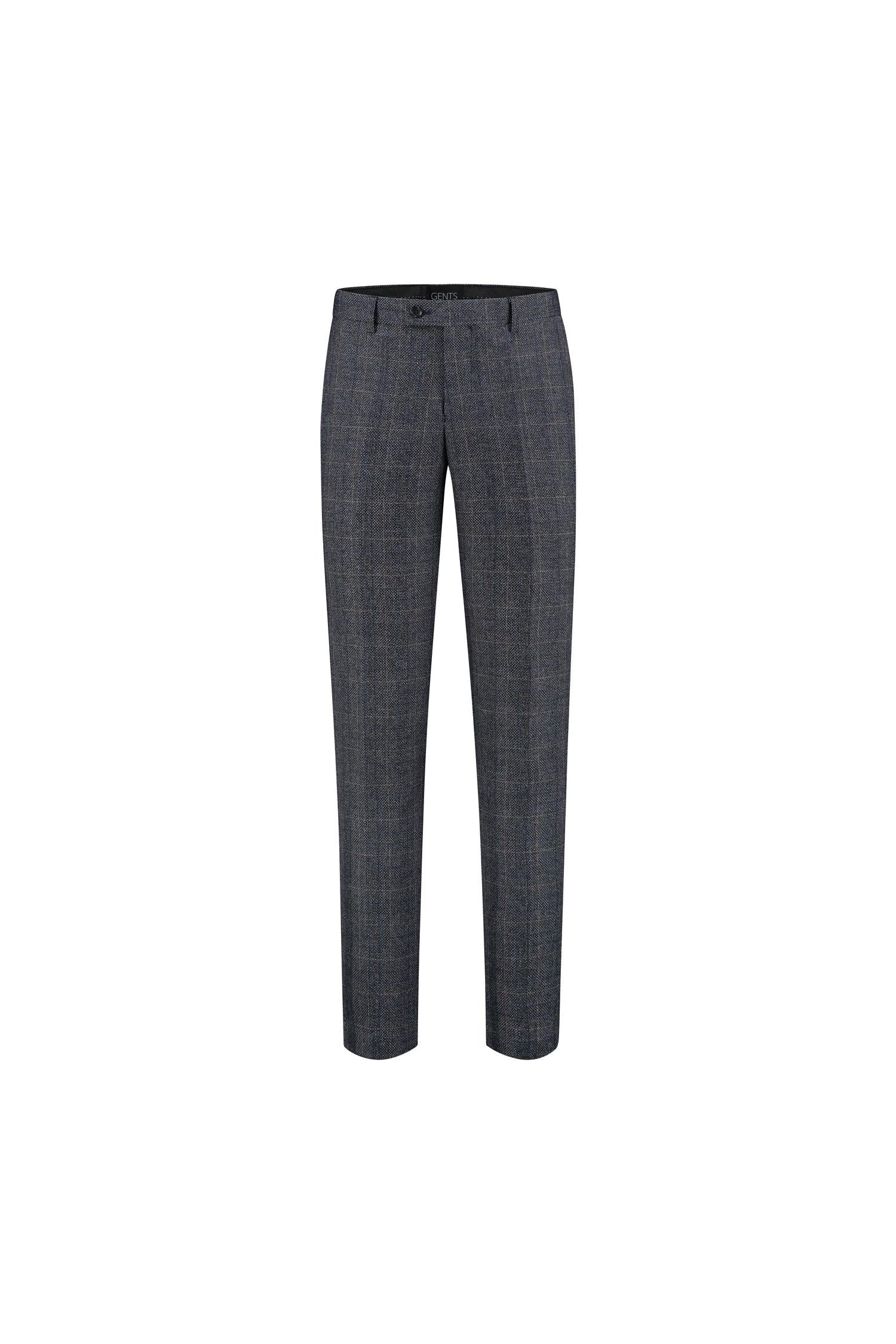 Pantalon tweedlook ruit blauw