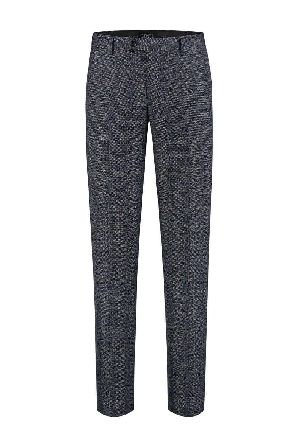 Pantalon tweedlook ruit blauw