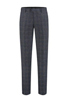 Pantalon tweedlook ruit blauw