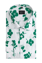 Print bloem groen-wit