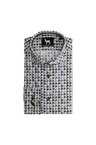 Ruit-bloemprint grijs