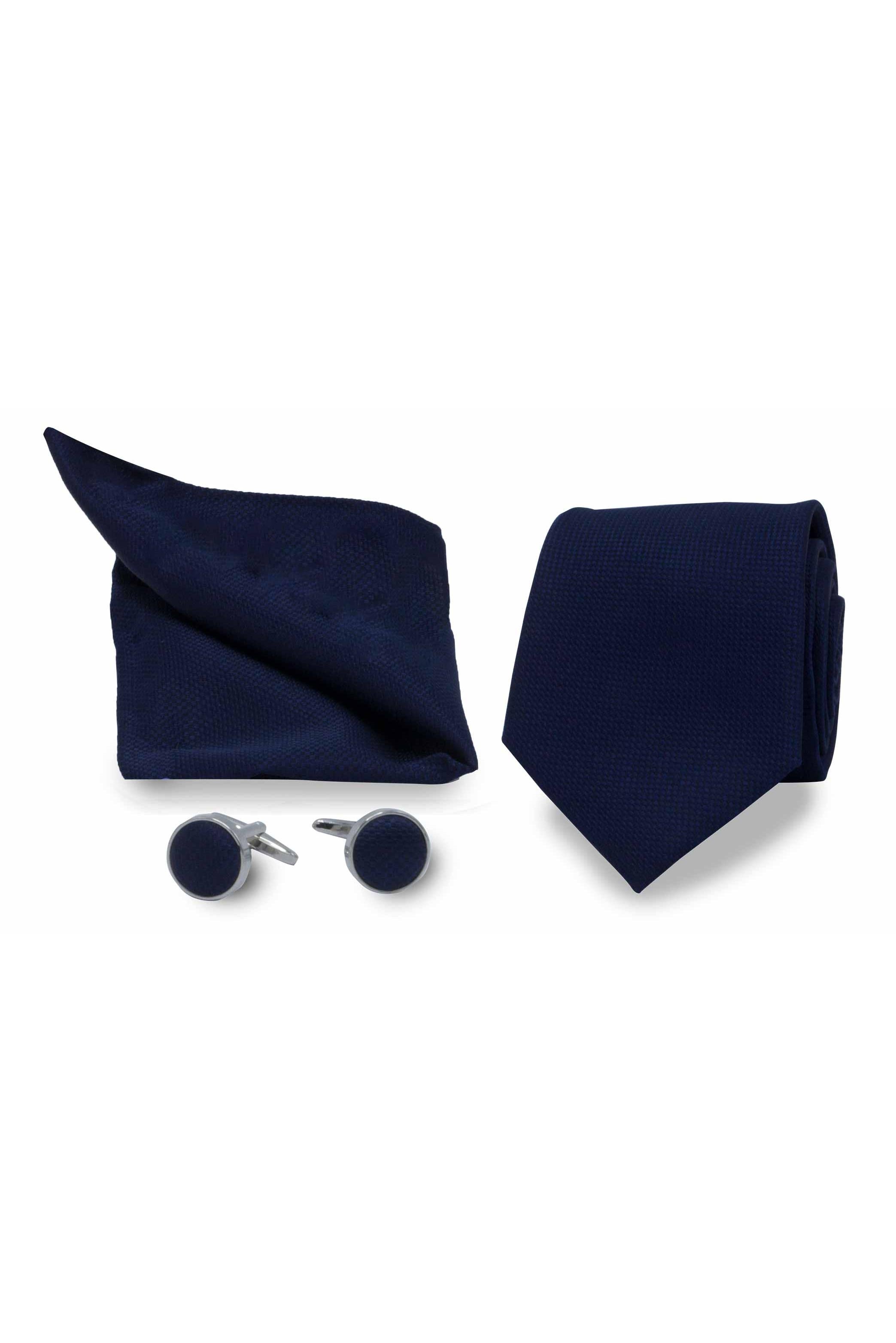 Set das manchet pochet d-blauw