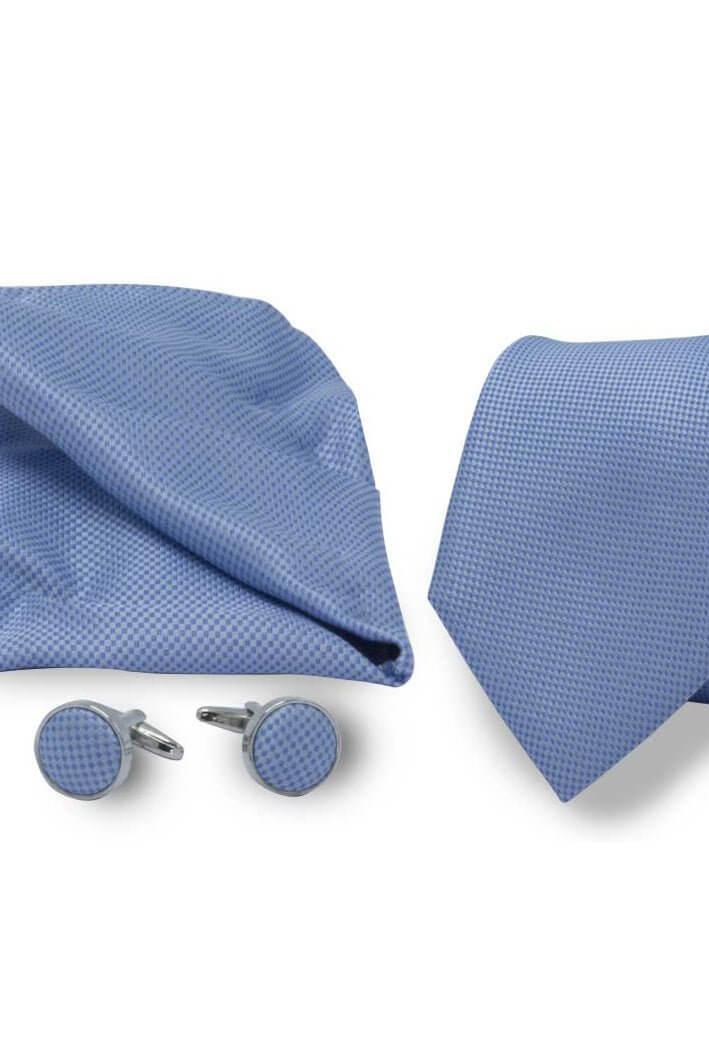 Set das manchet pochet l-blauw