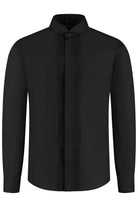 Smoking overhemd zwart plisse