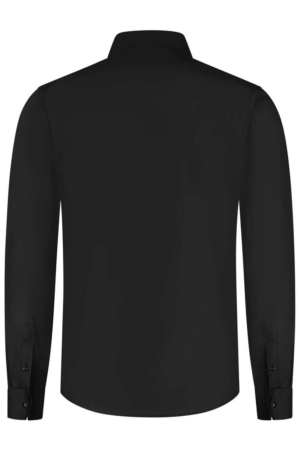 Smoking overhemd zwart plisse