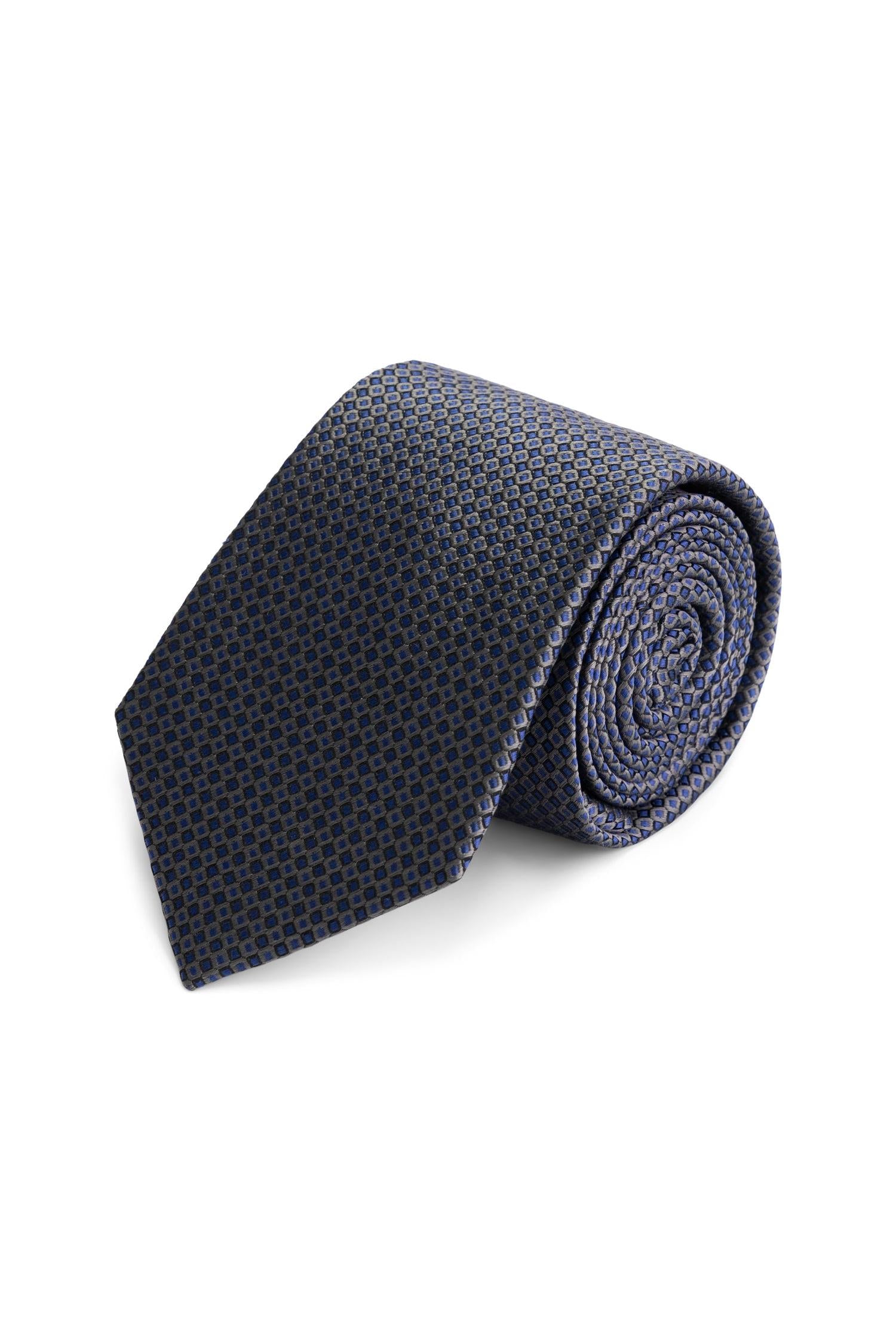 Stropdas zijde navy met ruit