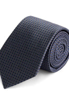 Stropdas zijde navy met ruit