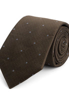 Stropdas zijde print dammen woodbruin