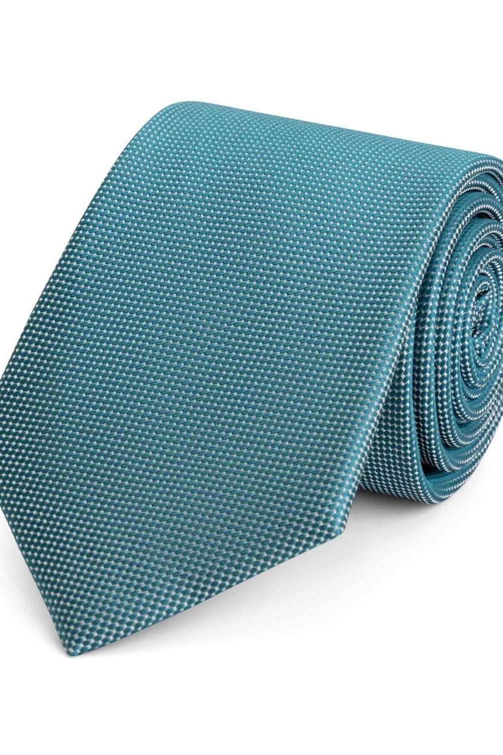 Stropdas zijde structuur petrolgroen