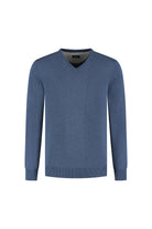Trui V-hals softcotton blauw