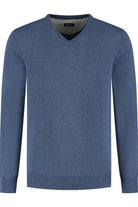 Trui V-hals softcotton blauw