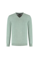 Trui V-hals softcotton oudgroen