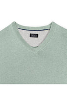 Trui V-hals softcotton oudgroen