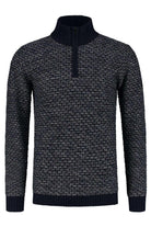 Trui halfzip structuur grijs