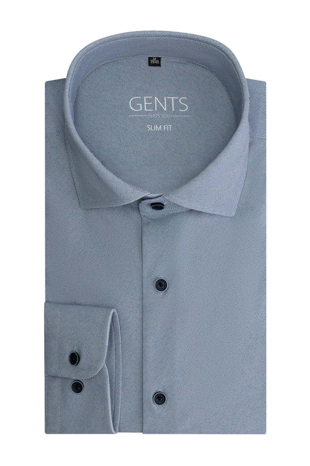 Twill grijsblauw 4-way stretch