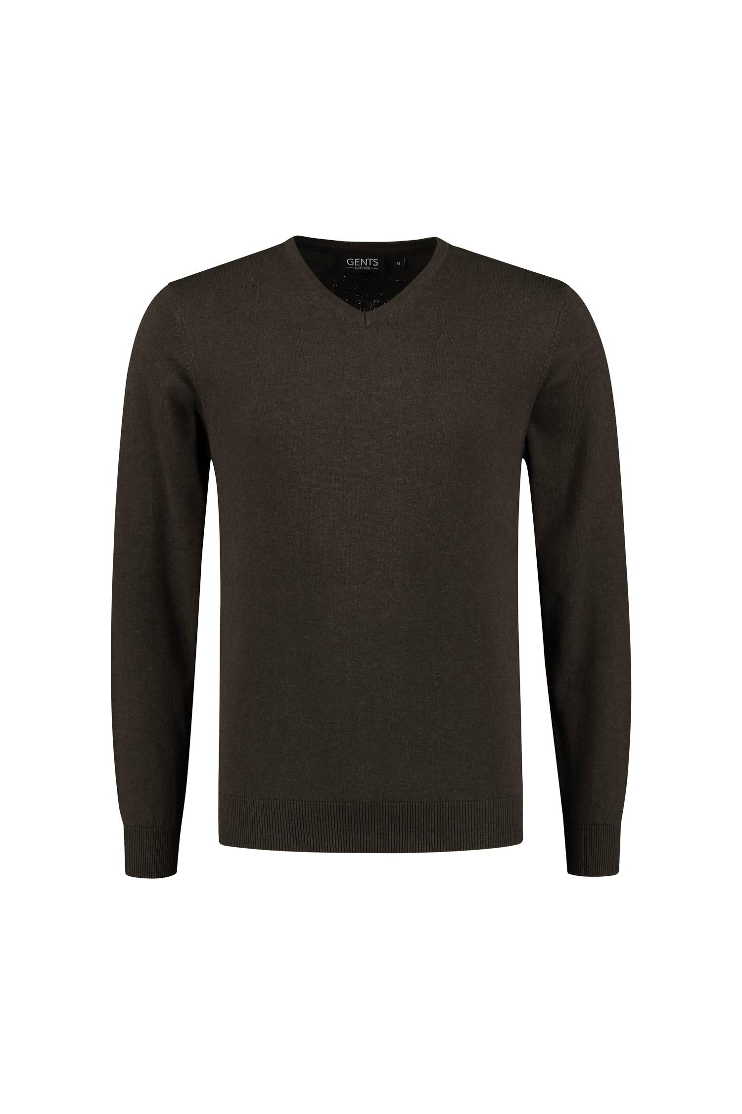 V-neck katoen donkergroen