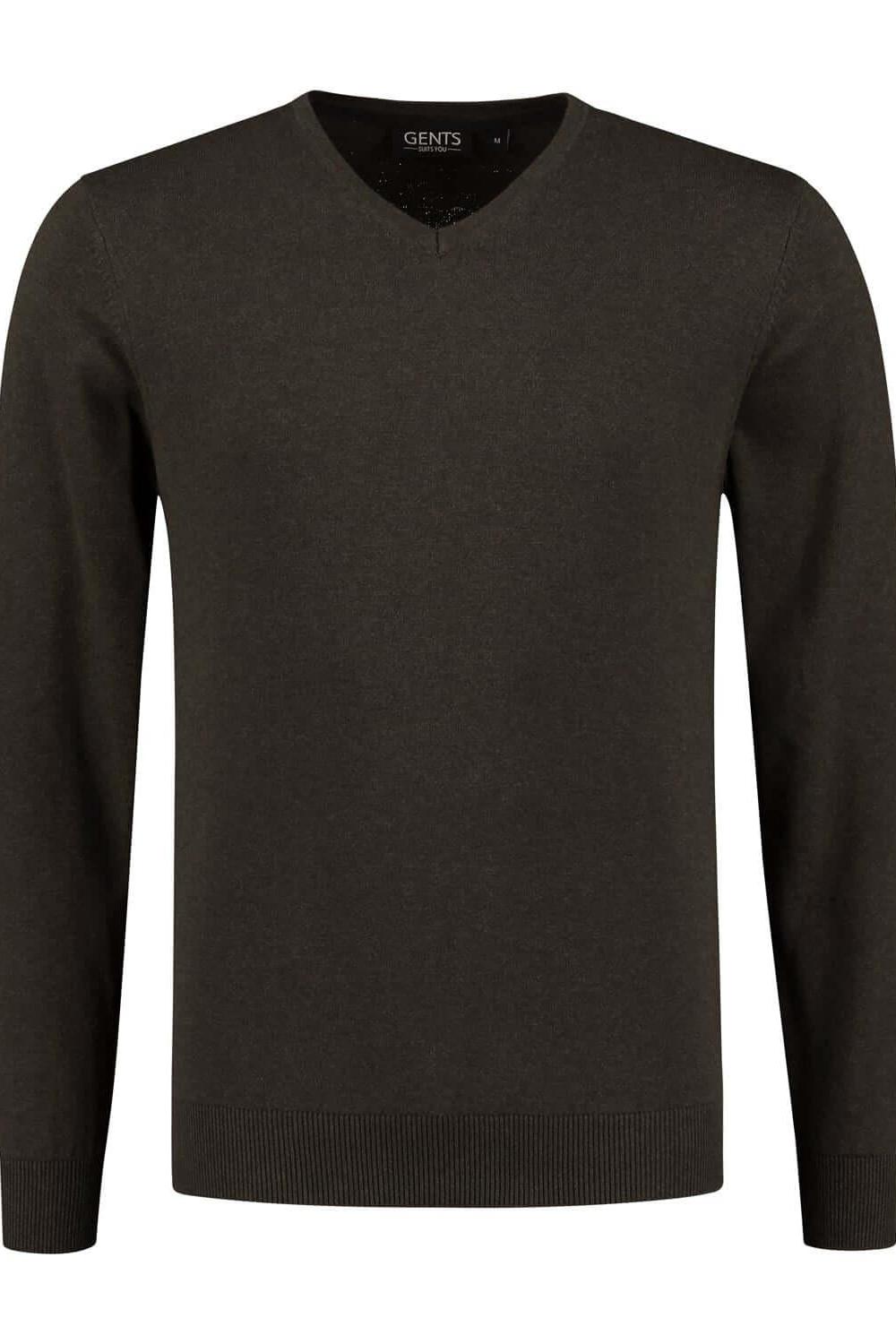V-neck katoen donkergroen